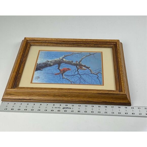 Cardinals in a Tree Signed Varnell 87 Framed Print 9x12 - Picture 5 of 6